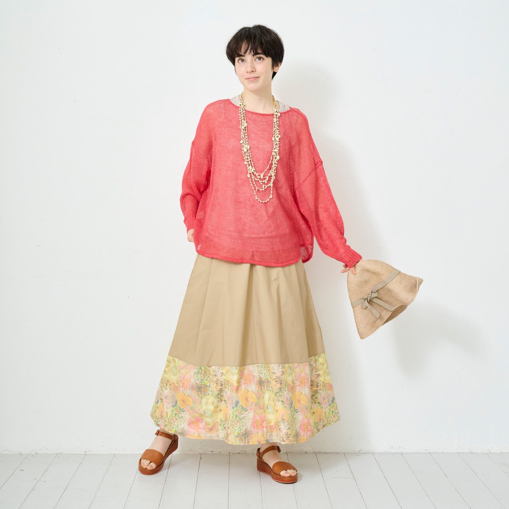 NARU(ナル) LIBERTYコットン(Marina Seaflower) 足元かわいいスカート 661951