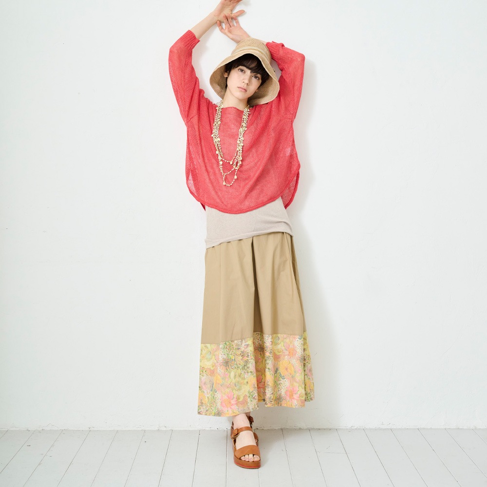 NARU(ナル) LIBERTYコットン(Marina Seaflower) 足元かわいいスカート 661951