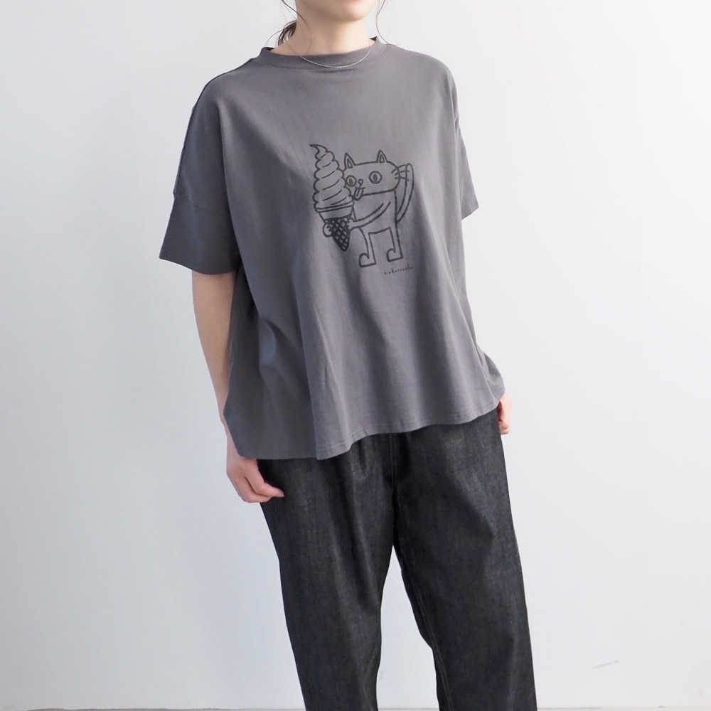 NARU(ナル) ナチュラルソフト天竺 食いしん坊ねこワイドT 672006