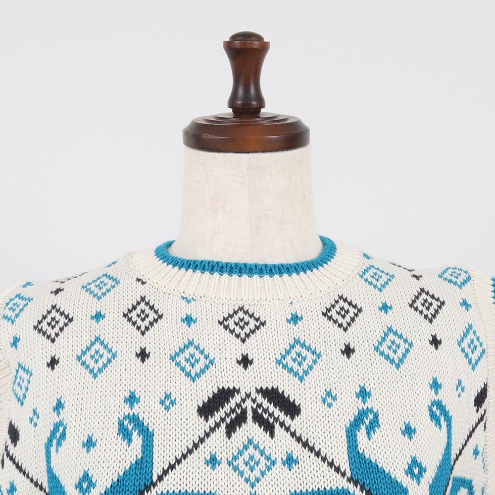 NARU(ナル) コンパクトヤーン 雪柄ケーブルベスト 666400