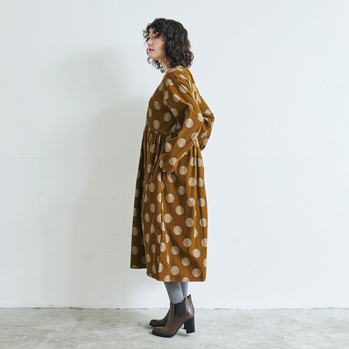 NARU(ナル) コーデュロイドットワンピース 650866