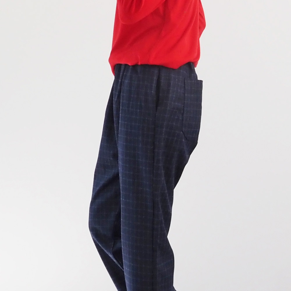 NARU(ナル) ウールリサイクルクロスチェック コージーパンツ 6569381