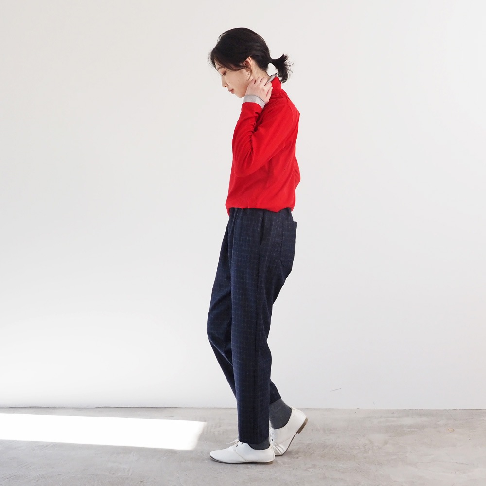 NARU(ナル) ウールリサイクルクロスチェック コージーパンツ 6569381