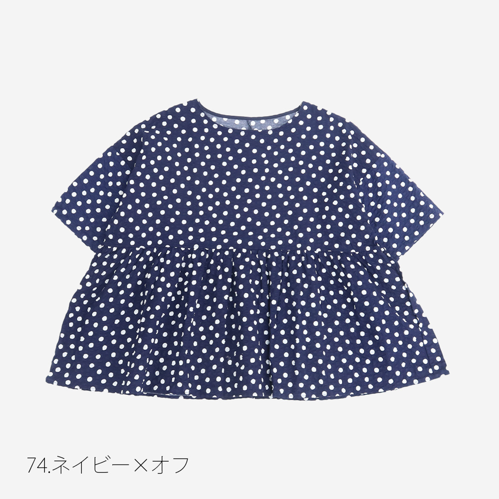 NARU(ナル) 60ローンリップルドット ギャザーチュニック 671805