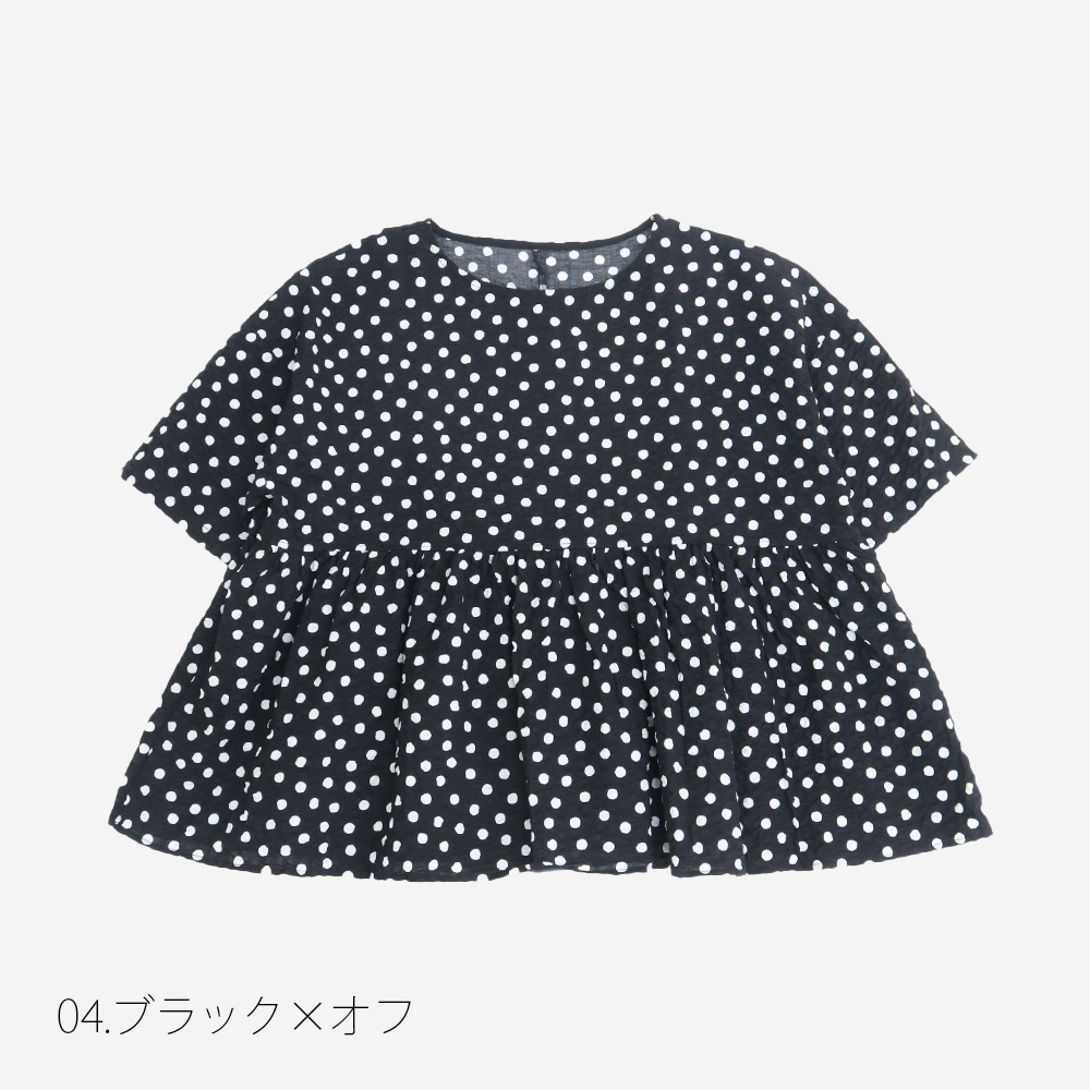 NARU(ナル) 60ローンリップルドット ギャザーチュニック 671805