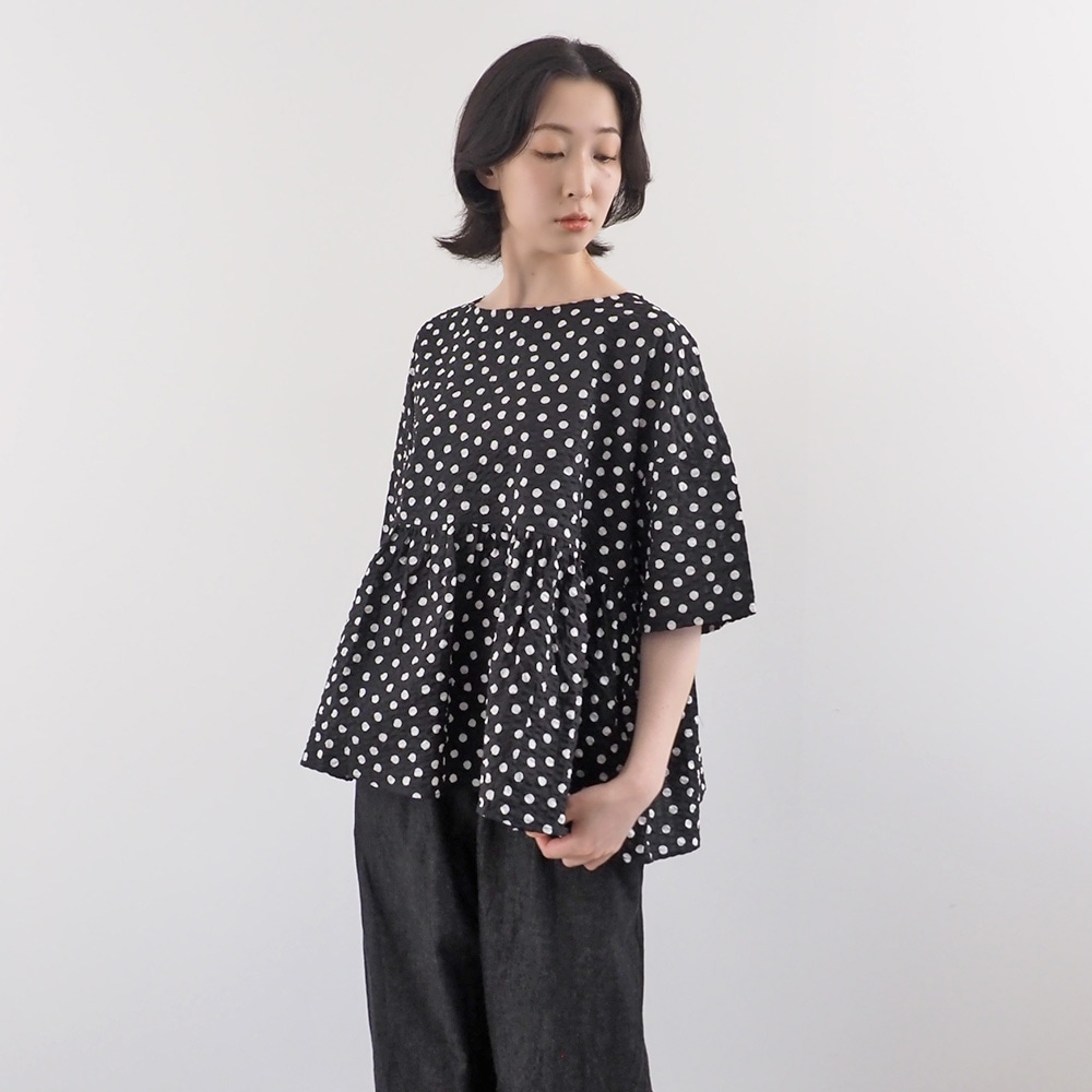 NARU(ナル) 60ローンリップルドット ギャザーチュニック 671805