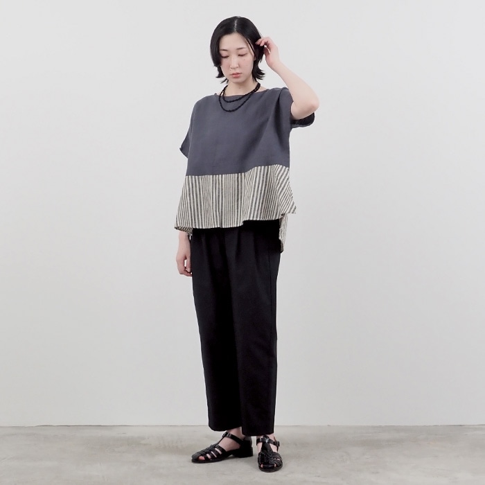 NARU(ナル) 60フレンチリネン×30シーチングストライプ レイヤードPO
