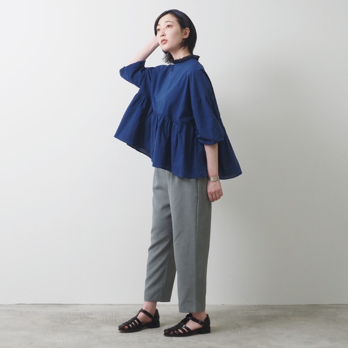 NARU(ナル) リネンライクリノシャンブレー スリムパンツ 654941