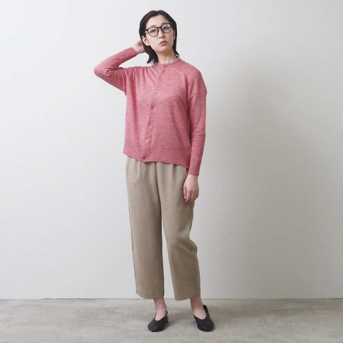 NARU(ナル) リネンライクリノシャンブレー スリムパンツ 654941