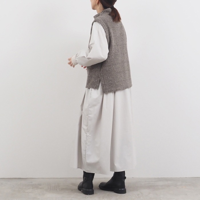 NARU(ナル) イタリアンエアリーグレンチェック ハイネックベスト 656251