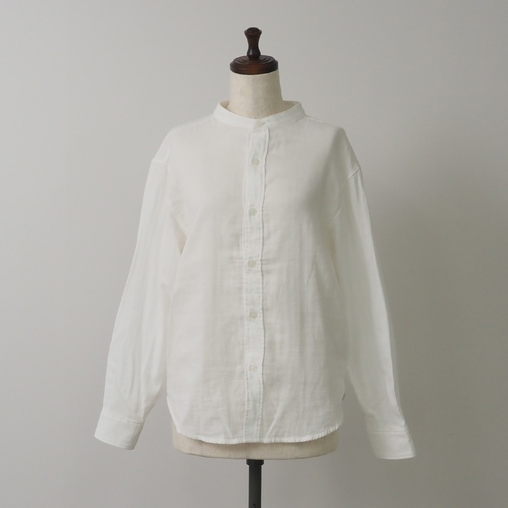 NARU(ナル) ダブルガーゼ オールデイズシャツ「スタンドカラー&イージーフィット」 665810