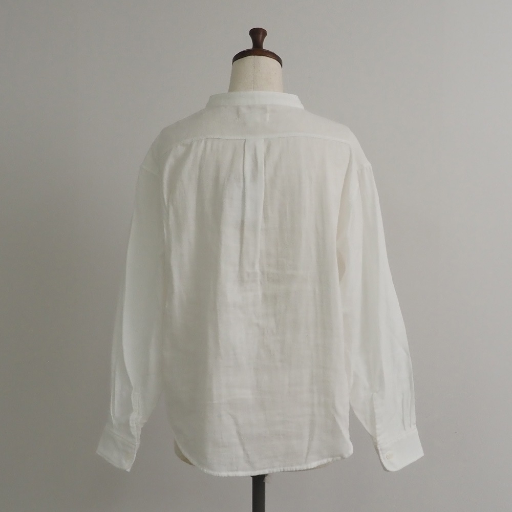 NARU(ナル) ダブルガーゼ オールデイズシャツ「スタンドカラー&イージーフィット」 665810