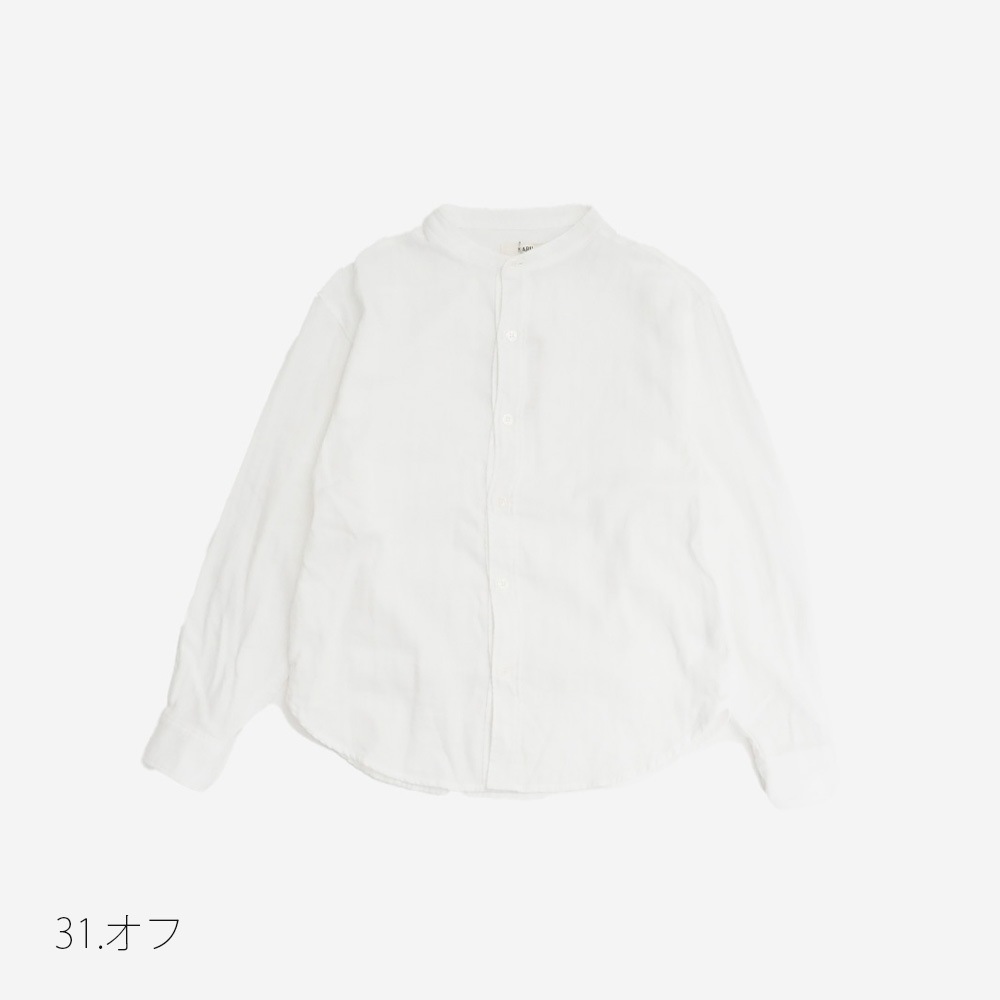 NARU(ナル) ダブルガーゼ オールデイズシャツ「スタンドカラー&イージーフィット」 665810