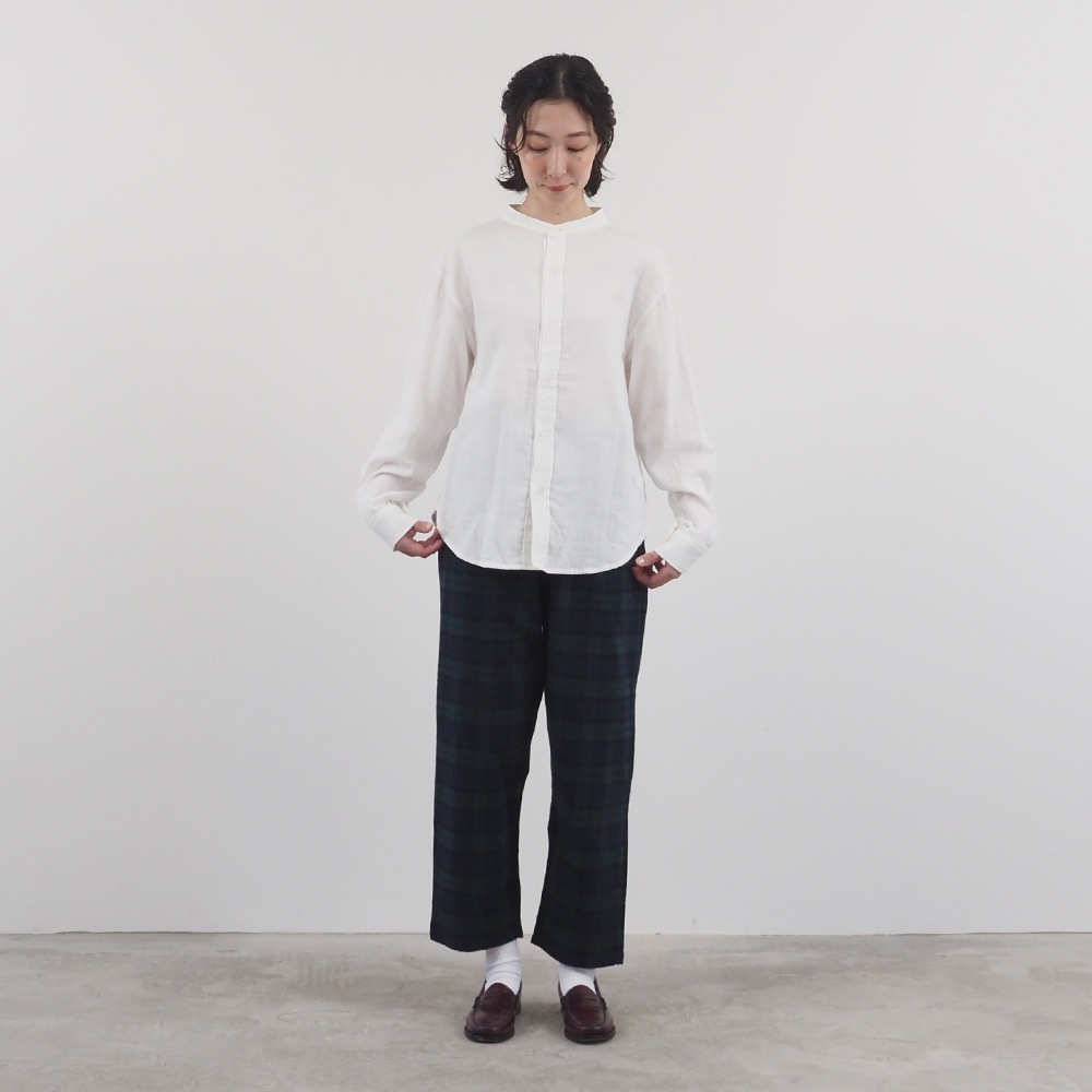 NARU(ナル) ダブルガーゼ オールデイズシャツ「スタンドカラー&イージーフィット」 665810