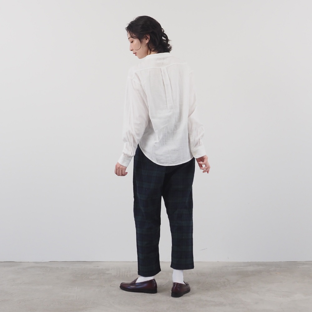 NARU(ナル) ダブルガーゼ オールデイズシャツ「スタンドカラー&イージーフィット」 665810