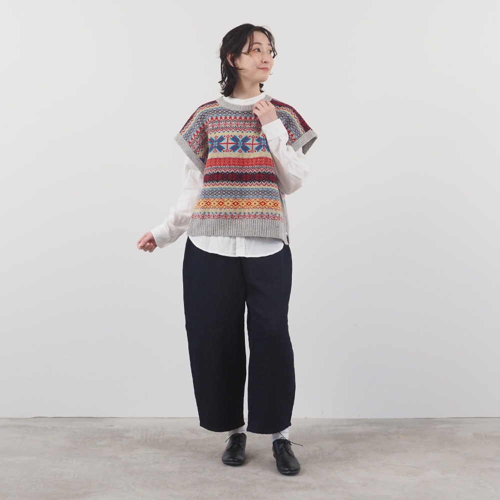 NARU(ナル) ダブルガーゼ オールデイズシャツ「スタンドカラー&イージーフィット」 665810