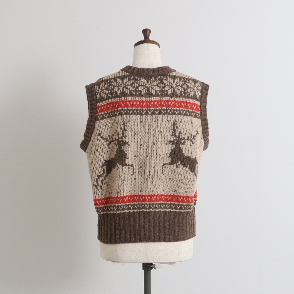 NARU(ナル) ドーゼットエアーヤーンカウチンニットベスト 668406