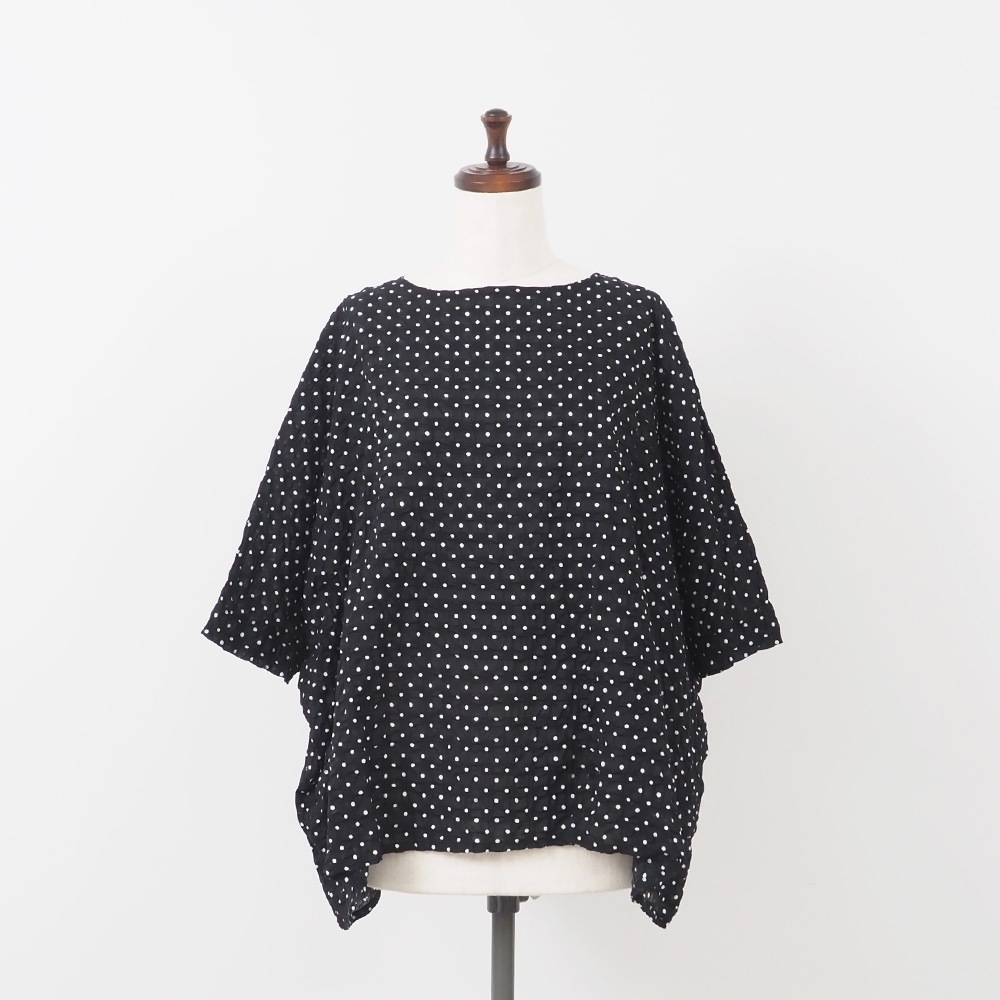 NARU(ナル) 80ローンリップルシンプルドット ゆったりブラウス 662831