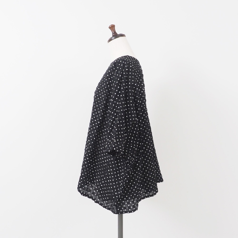NARU(ナル) 80ローンリップルシンプルドット ゆったりブラウス 662831
