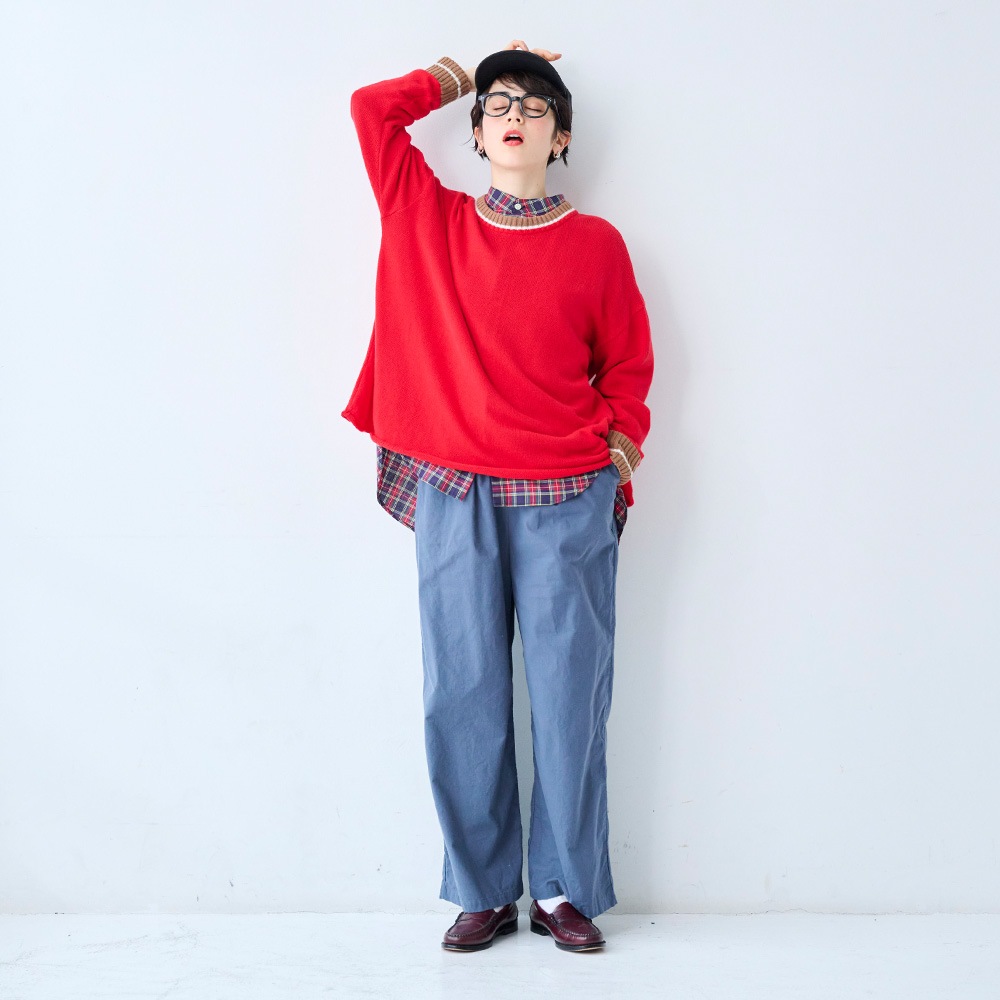 NARU(ナル) ムースヤーン バイカラーニット 665610