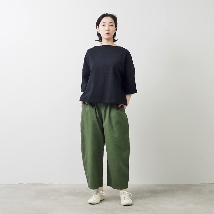 NARU(ナル) デラヴェジャージーボートネックワイドプルオーバー 654202BE