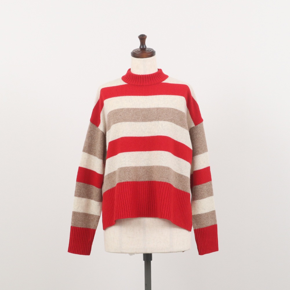 NARU(ナル) タスマニアラム マルチボーダーコモドニット 657605　