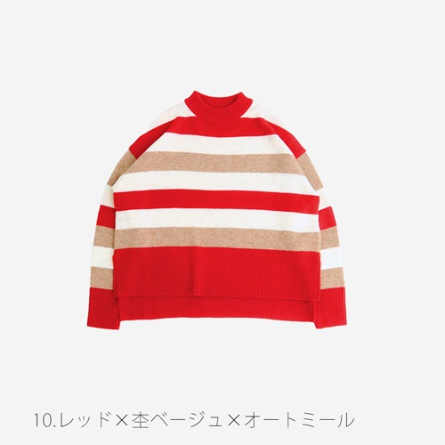 NARU(ナル) タスマニアラム マルチボーダーコモドニット 657605　