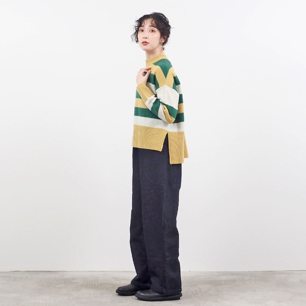 NARU(ナル) タスマニアラム マルチボーダーコモドニット 657605　