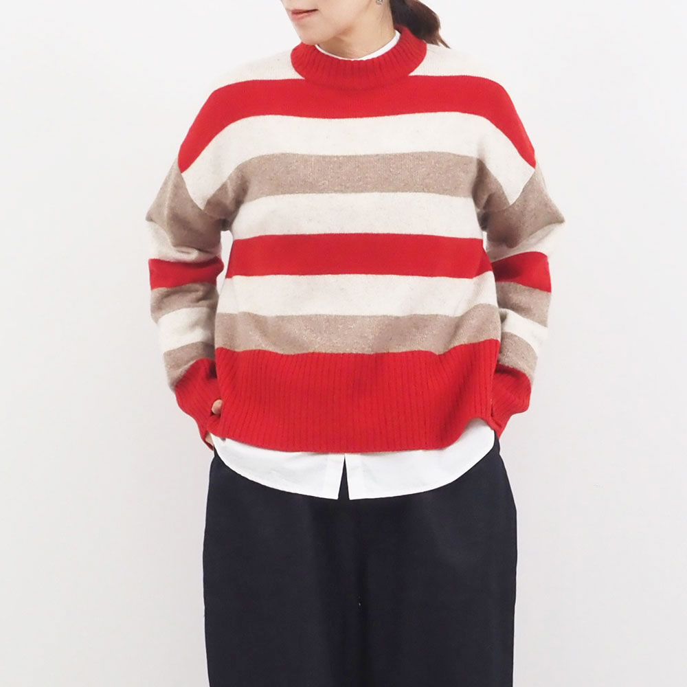 NARU(ナル) タスマニアラム マルチボーダーコモドニット 657605　