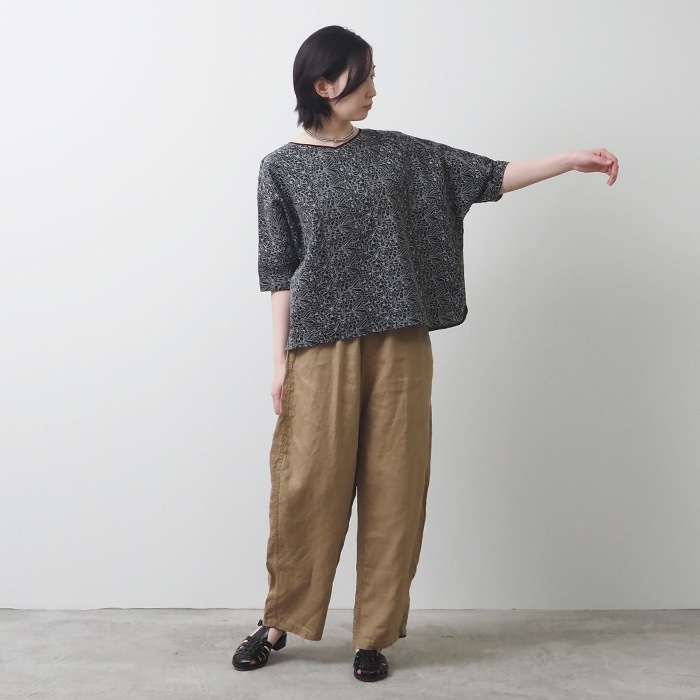 NARU(ナル) 60sローン花柄刺繍 バトーブラウス 654935