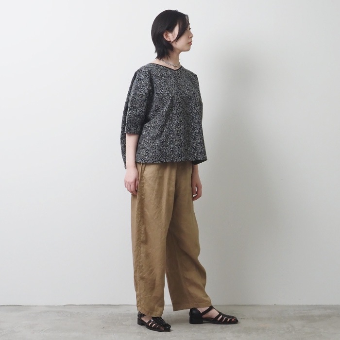 NARU(ナル) 60sローン花柄刺繍 バトーブラウス 654935