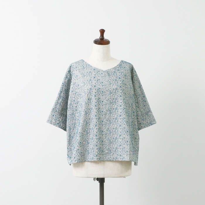 NARU(ナル) 60sローン花柄刺繍 バトーブラウス 654935