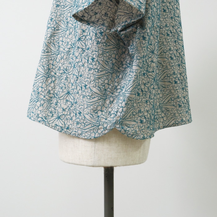 NARU(ナル) 60sローン花柄刺繍 バトーブラウス 654935