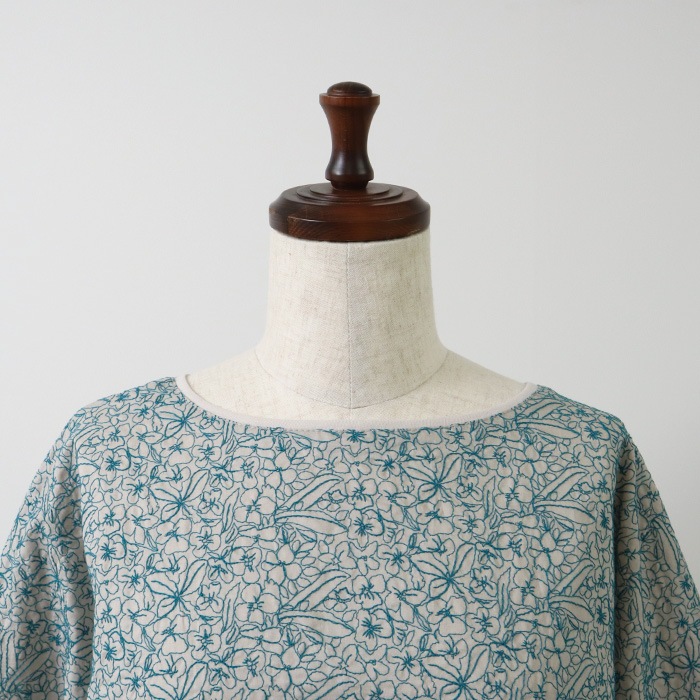 NARU(ナル) 60sローン花柄刺繍 バトーブラウス 654935
