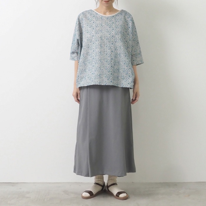 NARU(ナル) 60sローン花柄刺繍 バトーブラウス 654935
