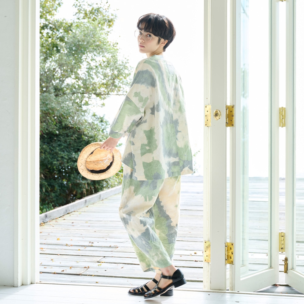 NARU(ナル) タイダイ染シーチングハンドワッシャー エッグパンツ 661830