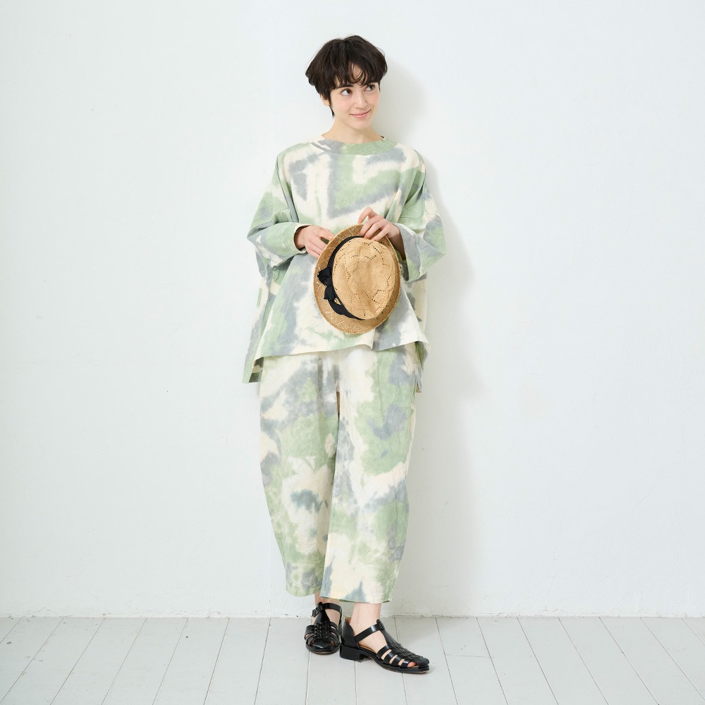 NARU(ナル) タイダイ染シーチングハンドワッシャー エッグパンツ 661830