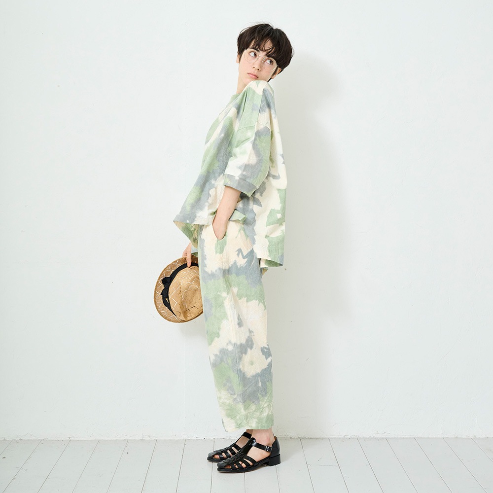 NARU(ナル) タイダイ染シーチングハンドワッシャー エッグパンツ 661830