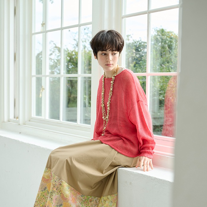 NARU(ナル) サフィランリネン 鹿の子メッシュニット 655751