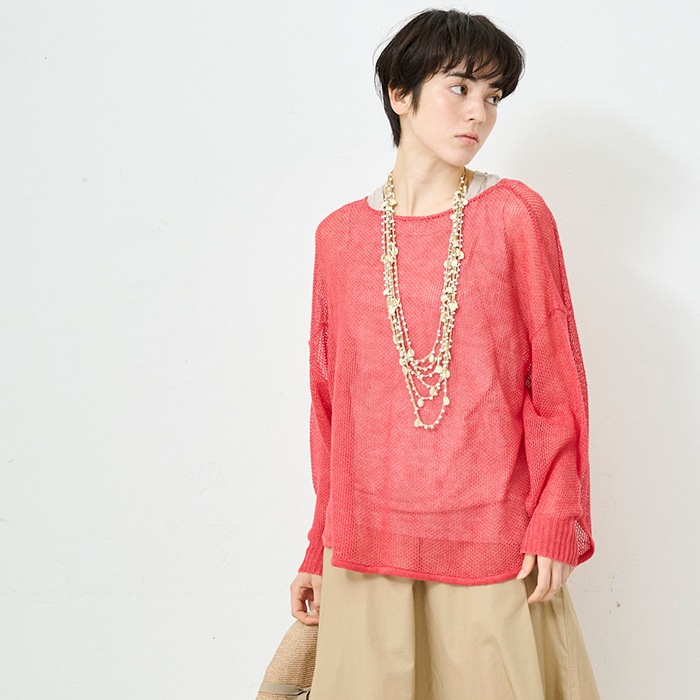 NARU(ナル) サフィランリネン 鹿の子メッシュニット 655751