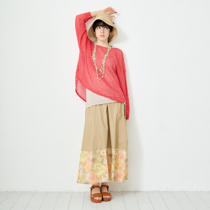 NARU(ナル) サフィランリネン 鹿の子メッシュニット 655751