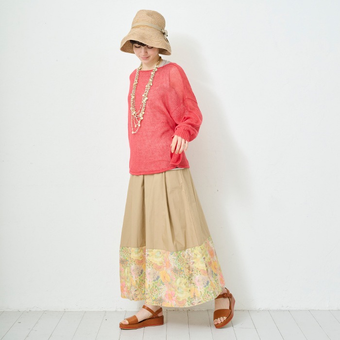 NARU(ナル) サフィランリネン 鹿の子メッシュニット 655751