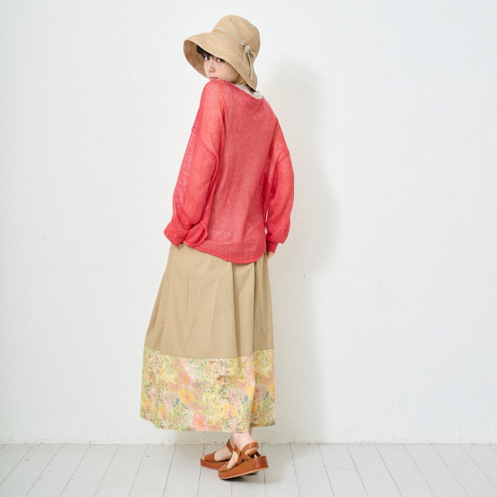 NARU(ナル) サフィランリネン 鹿の子メッシュニット 655751