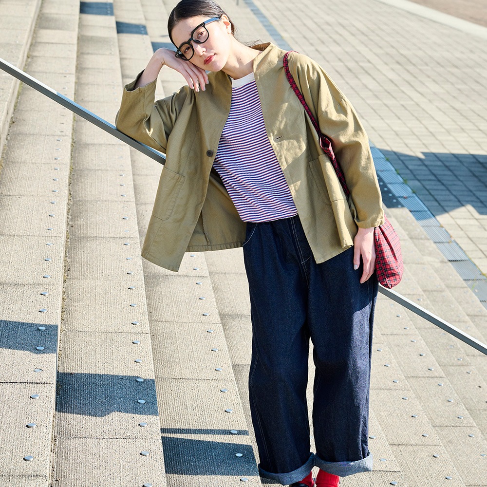 NARU(ナル) コンパクトヤーン マルチボーダーランダムリブ半袖ニット 670705