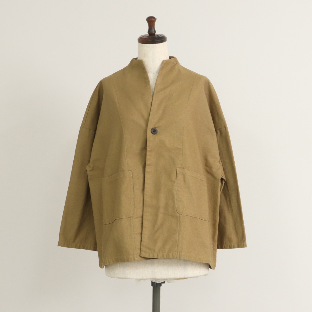 【予約】NARU(ナル) ムラ糸ミリタリーバックサテン ノッチジャケット 670810