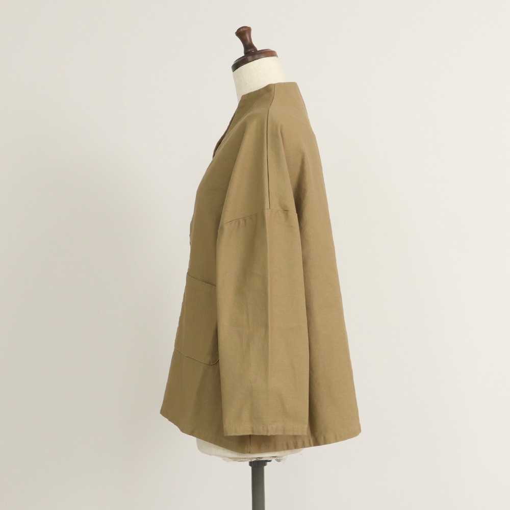 【予約】NARU(ナル) ムラ糸ミリタリーバックサテン ノッチジャケット 670810