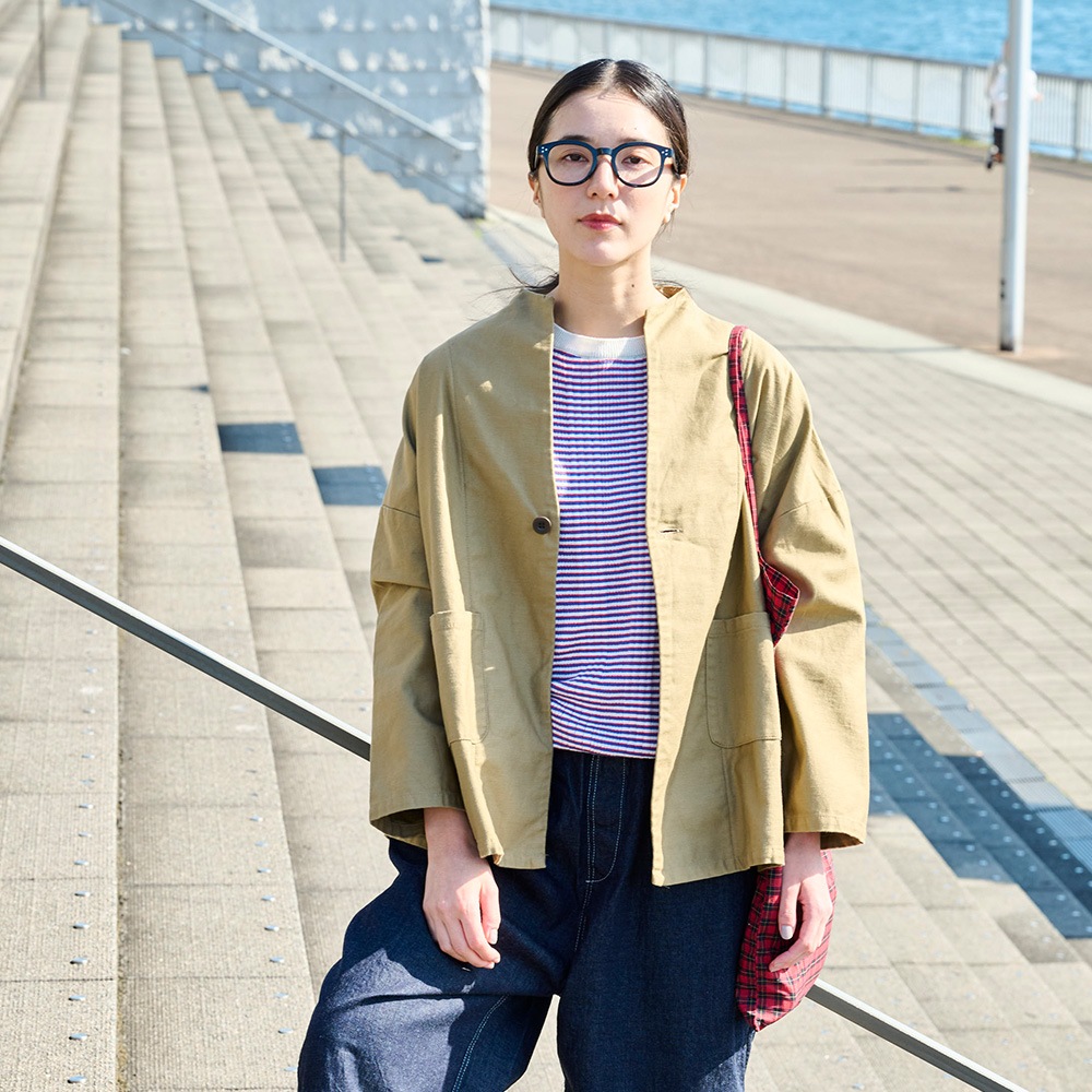 【予約】NARU(ナル) ムラ糸ミリタリーバックサテン ノッチジャケット 670810