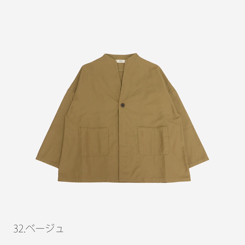 【予約】NARU(ナル) ムラ糸ミリタリーバックサテン ノッチジャケット 670810