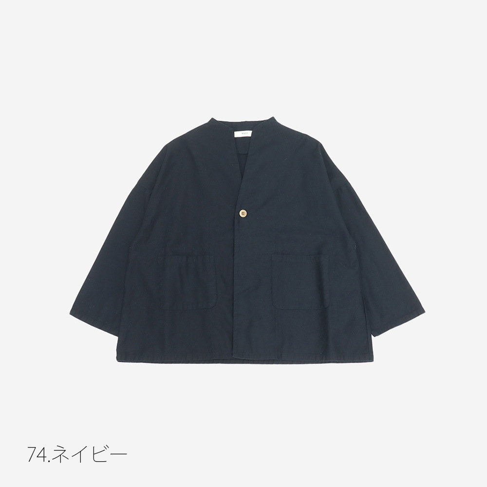 【予約】NARU(ナル) ムラ糸ミリタリーバックサテン ノッチジャケット 670810
