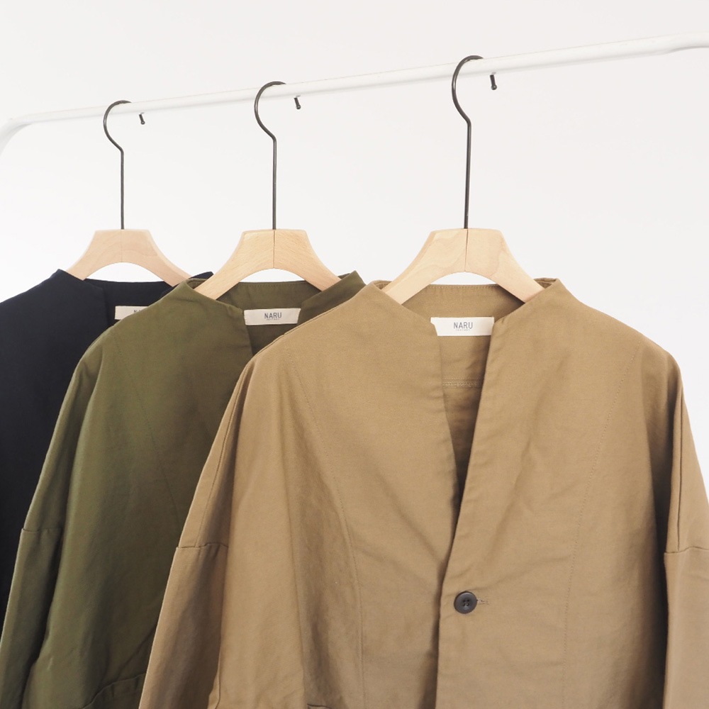 【予約】NARU(ナル) ムラ糸ミリタリーバックサテン ノッチジャケット 670810